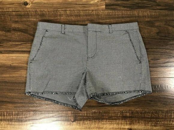 ATM Anthony Thomas Melillo Houndstooth Plaid Print Shorts 0 - Picture 1 of 9